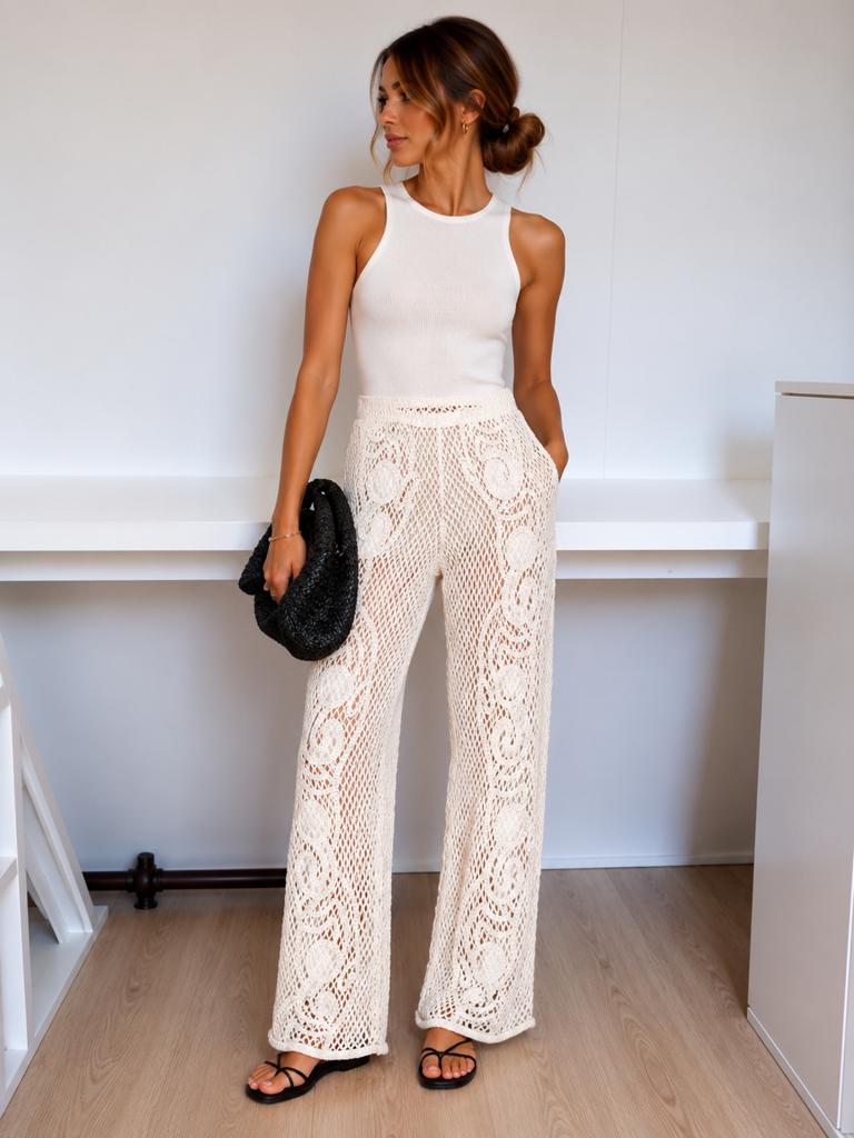 Zara nieuwe gehaakte broek 38, Ophalen of Verzenden, Zo goed als nieuw, Maat 38/40 (M)
