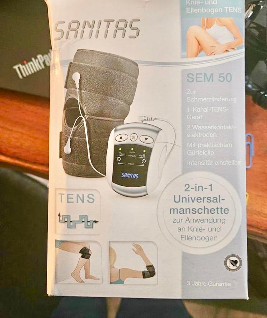 Sanitas TENS apparaat knie/elleboog -  met set batterijen, Verzenden, Zo goed als nieuw, Overige typen