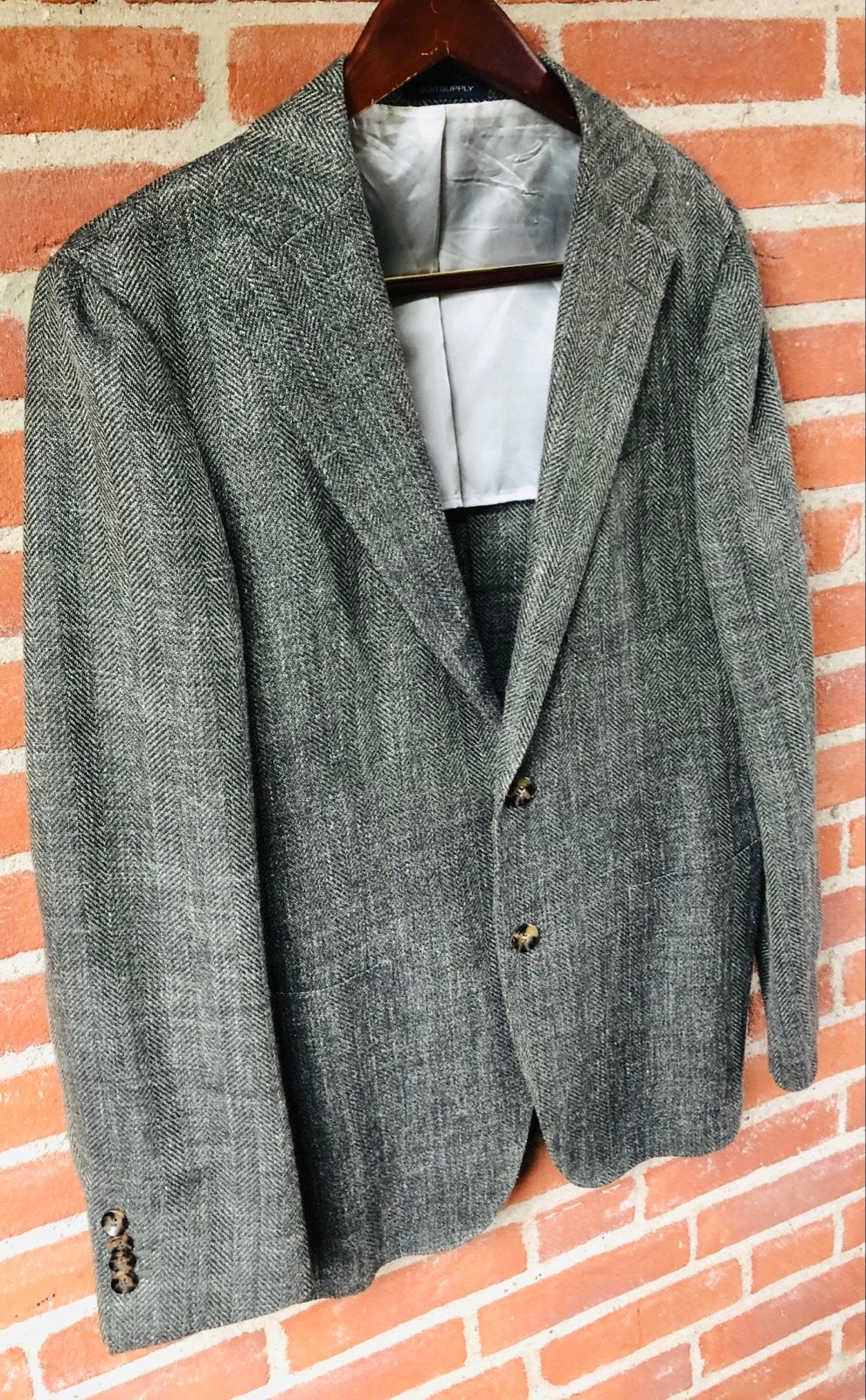 Suitsupply Havana Patch Groen Wol Zijde Linnen Mt 50, Kleding | Heren, Kostuums en Colberts, Ophalen of Verzenden, Nieuw, Maat 48/50 (M)