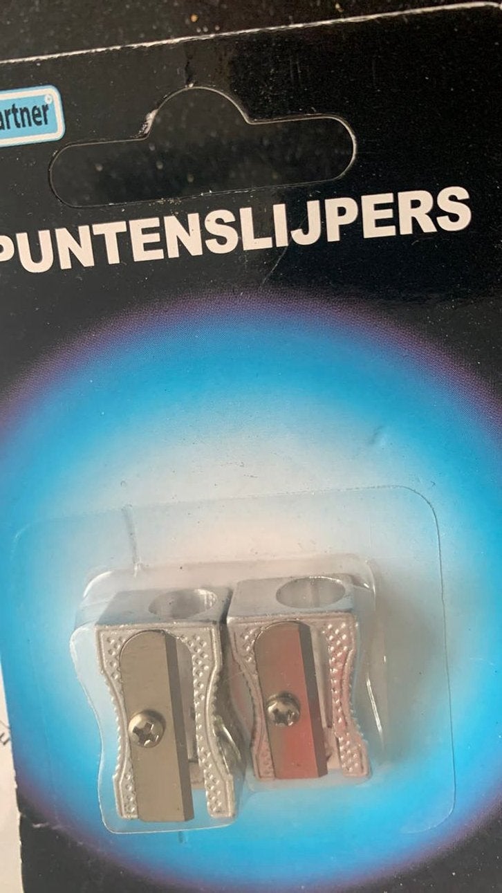 Nieuwe metalen  1dubbele puntenslijper / twee puntenslijpers, Ophalen of Verzenden, Nieuw