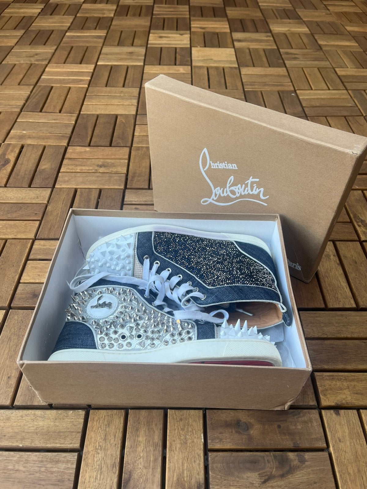 Christian Louboutin High-Top Sneakers Maat 43 + Doos, Ophalen, Overige kleuren, Nieuw, Sneakers of Gympen