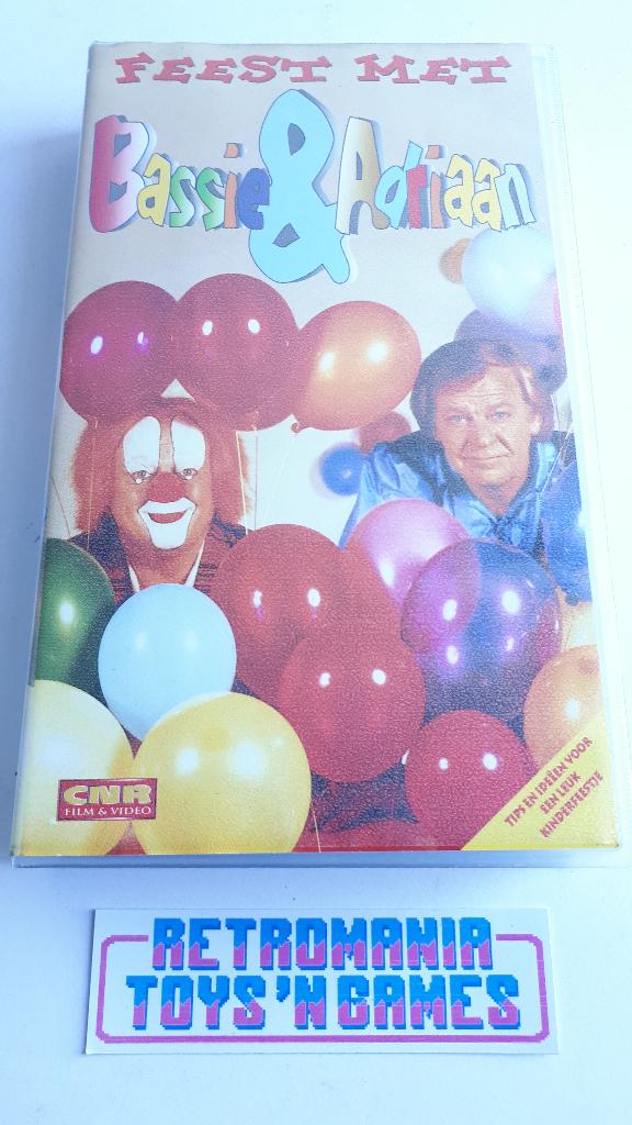 vhs bassie en adriaan - feest met, Cd's en Dvd's, VHS | Kinderen en Jeugd, Gebruikt, Verzenden, Alle leeftijden, Kinderprogramma's en -films