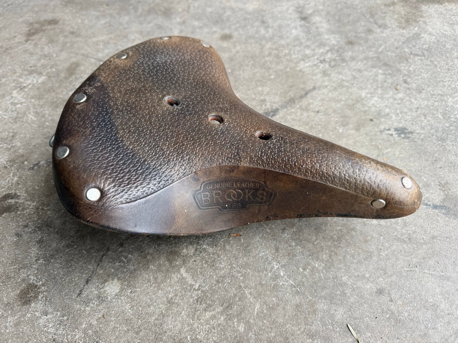 Brooks B66 leren zadel met veren, Gebruikt, Leer, Ophalen of Verzenden, Zadel