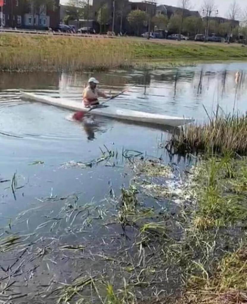 Witte sportkano Lent 5m met dubbele peddels, Watersport en Boten, Kano's, Gebruikt, Eén persoon, Met peddels, Ophalen of Verzenden
