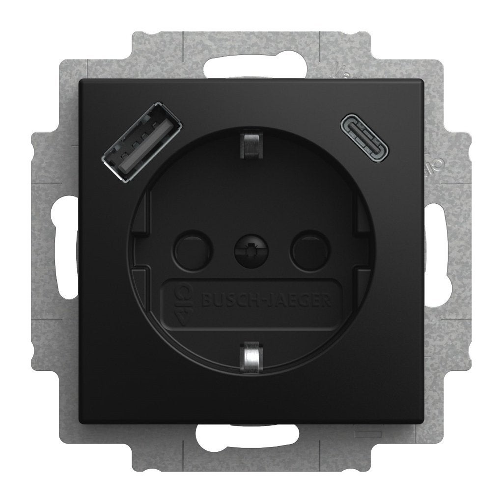 WCD RA 1-voudig + USB A & C mat zwart Balance - Bush Jaeger, Verzenden, Nieuw