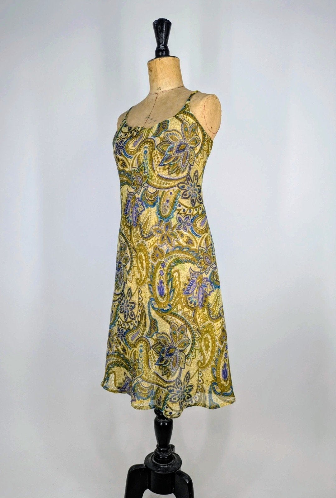Vintage Reversibele mouwloze zomerjurk ., Kleding | Dames, Jurken, Zo goed als nieuw, Maat 36 (S), Groen, Knielengte, Ophalen of Verzenden