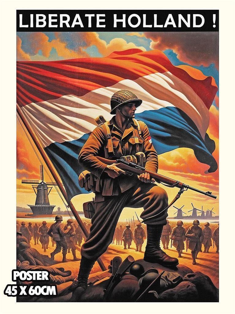 LIBERATE HOLLAND ! Propaganda WO2 Bevrijding Poster, Verzamelen, Militaria | Tweede Wereldoorlog, Ophalen of Verzenden, Overige soorten