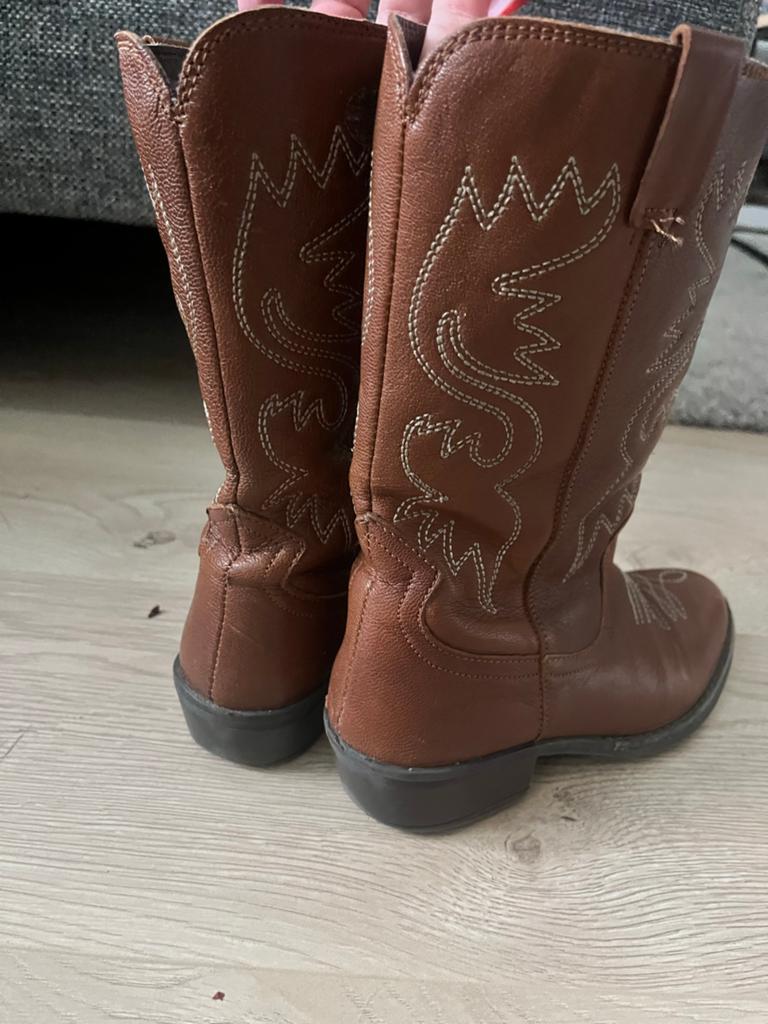 Stoere bruine cowboylaarzen maat 32, Kinderen en Baby's, Kinderkleding | Schoenen en Sokken, Ophalen of Verzenden, Gebruikt, Jongen of Meisje