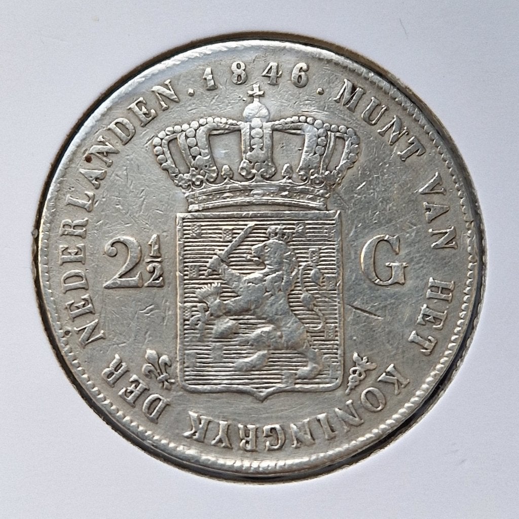 Zilveren rijksdaalder 1846 Willem II - Lelie, Postzegels en Munten, Munten | Nederland, Zilver, Ophalen of Verzenden, Losse munt