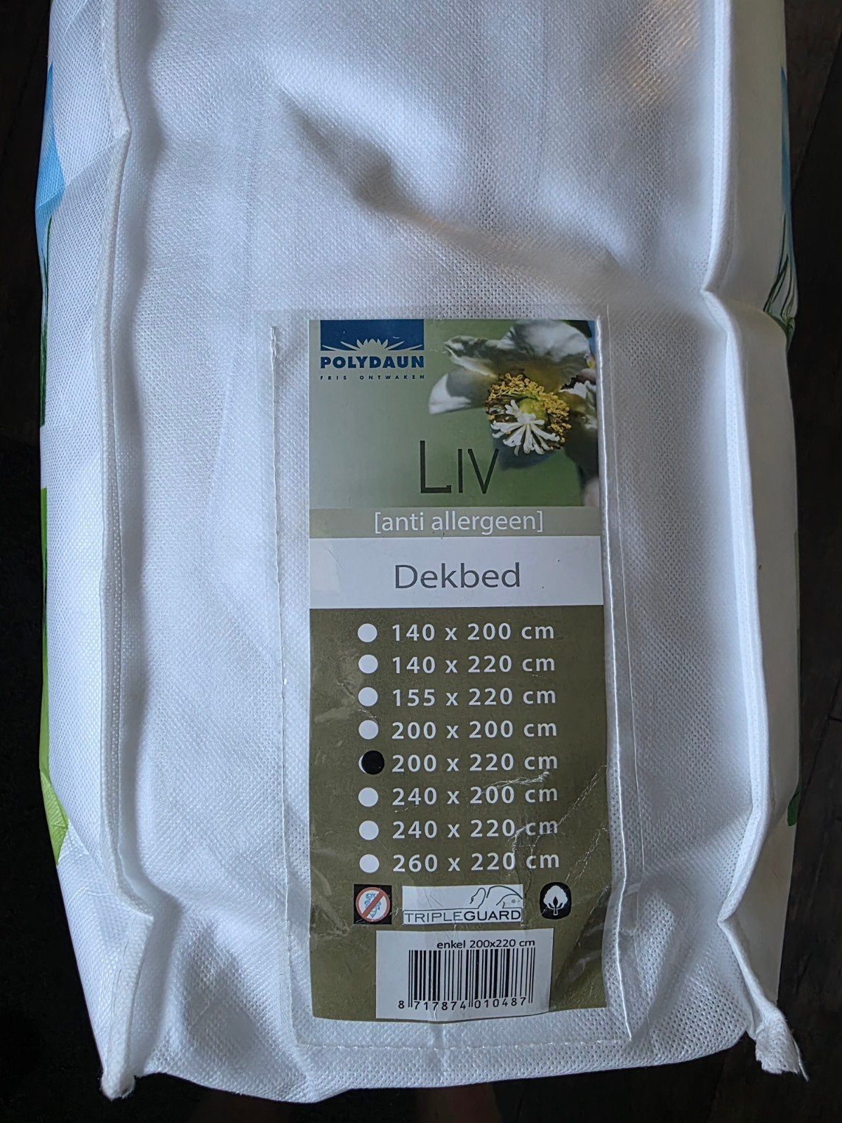Polydaun Liv Dekbed Anti-allergeen 200x220 cm, Ophalen, Wit, Nieuw, Deken of Dekbed