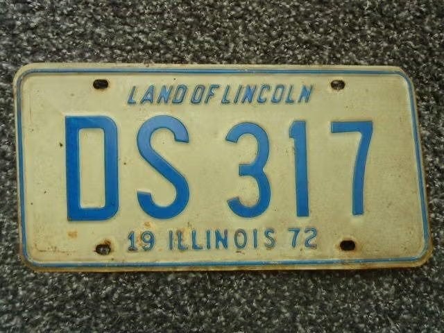 Kentekenplaat licenseplate Illinois 1972 1 USA, Verzenden, Gebruikt, Auto's