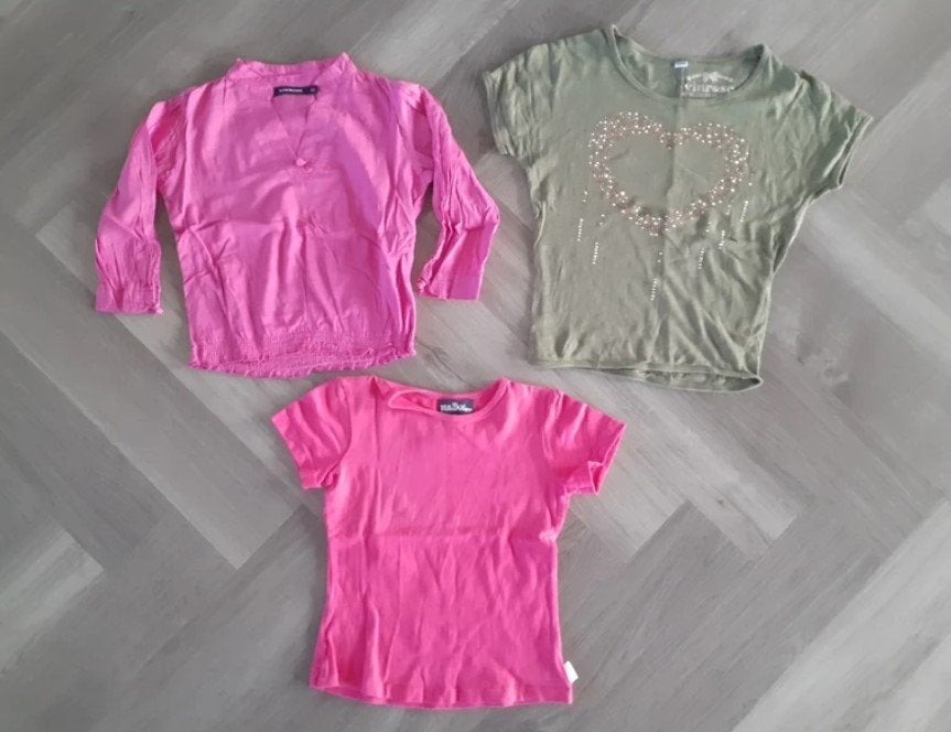 Pakket Tops Meisje 3x, Maat 122, Kinderen en Baby's, Kinderkleding | Maat 122, Vinrose, Gebruikt, Meisje, Ophalen of Verzenden