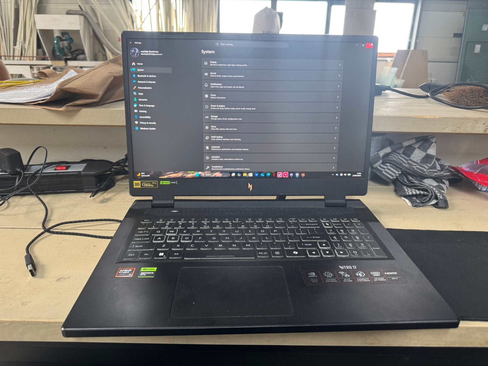 Acer nitro 17 krachtige game laptop, Computers en Software, Ophalen, Met videokaart, Qwerty, Zo goed als nieuw