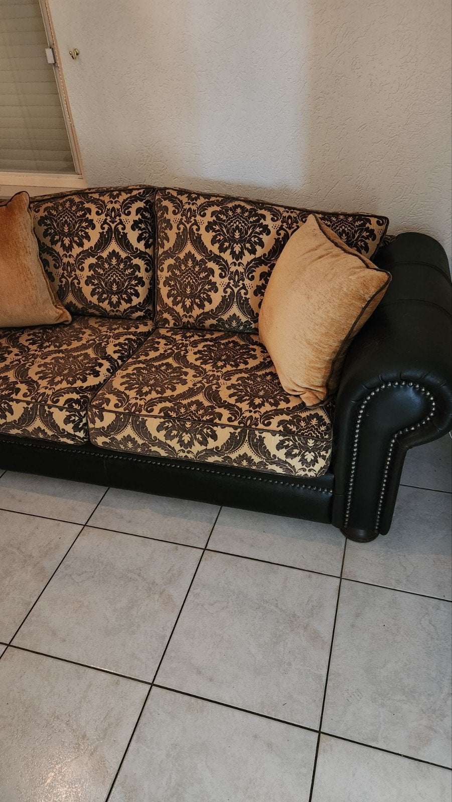 Stijlvolle tweepersoonsbank met barokprint, Gebruikt, Klassiek, Barok, Elegant, 150 tot 200 cm, Tweepersoons