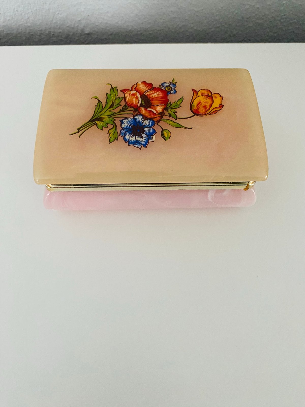 Vintage Roze Marmeren Sieradendoosje, Ophalen of Verzenden