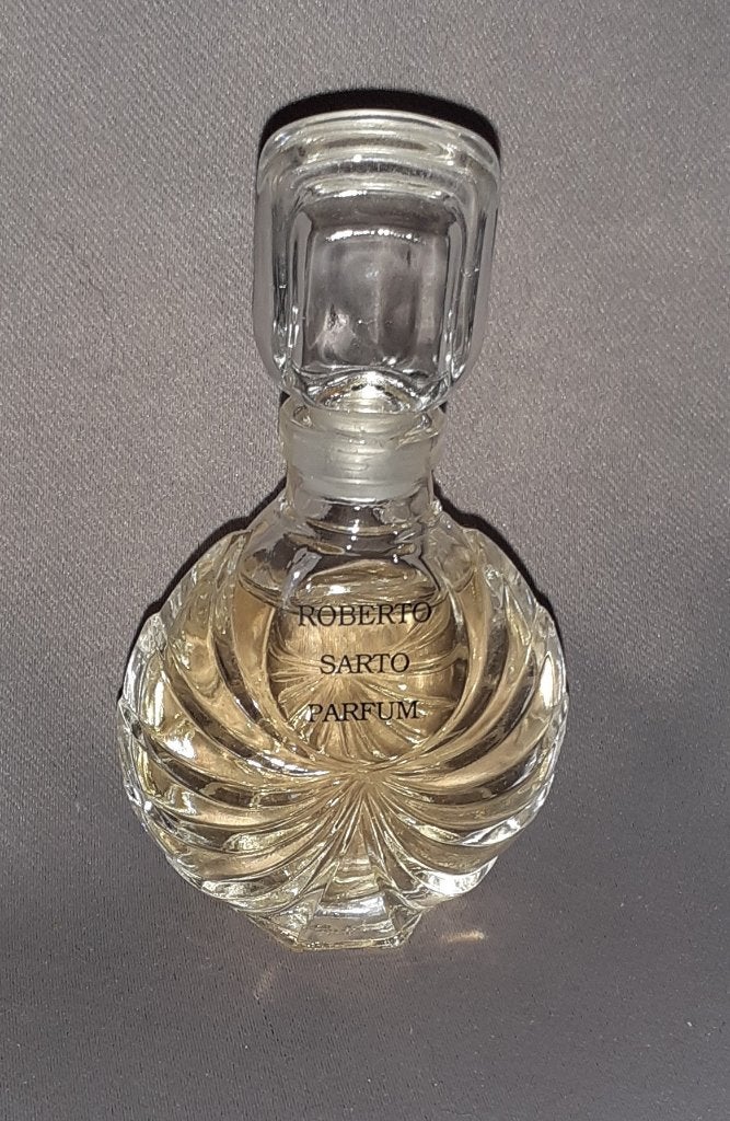 Luxe parfum mini - Roberto sarto glas stolp 15 ml oudje, Ophalen of Verzenden, Zo goed als nieuw, Miniatuur, Gevuld