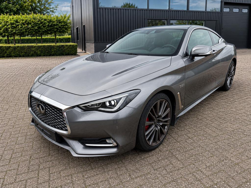 Infiniti Q60 Coupé 3.0t AWD Sport Tech 405PK Voll Zeer unie, Auto's, Infiniti, Automaat, Zwart, 405 pk, 4 stoelen