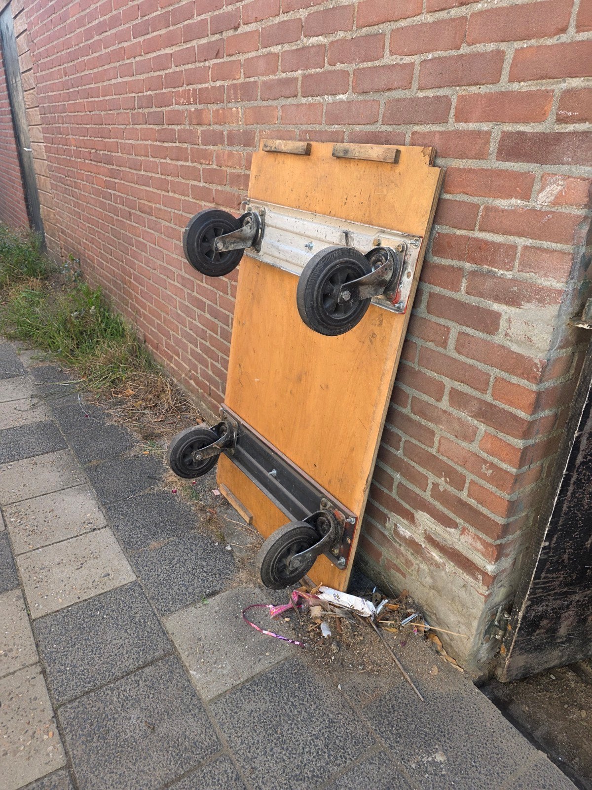 Stevige houten transportroller met wielen, Ophalen, Gebruikt