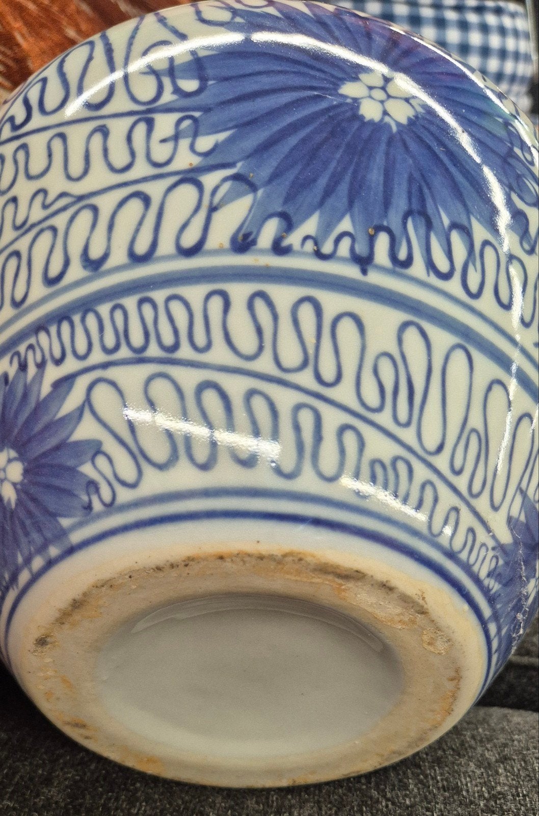 Chinese Bolvaas Blauw-Wit Porselein - Bloemenpatroon, Ophalen of Verzenden