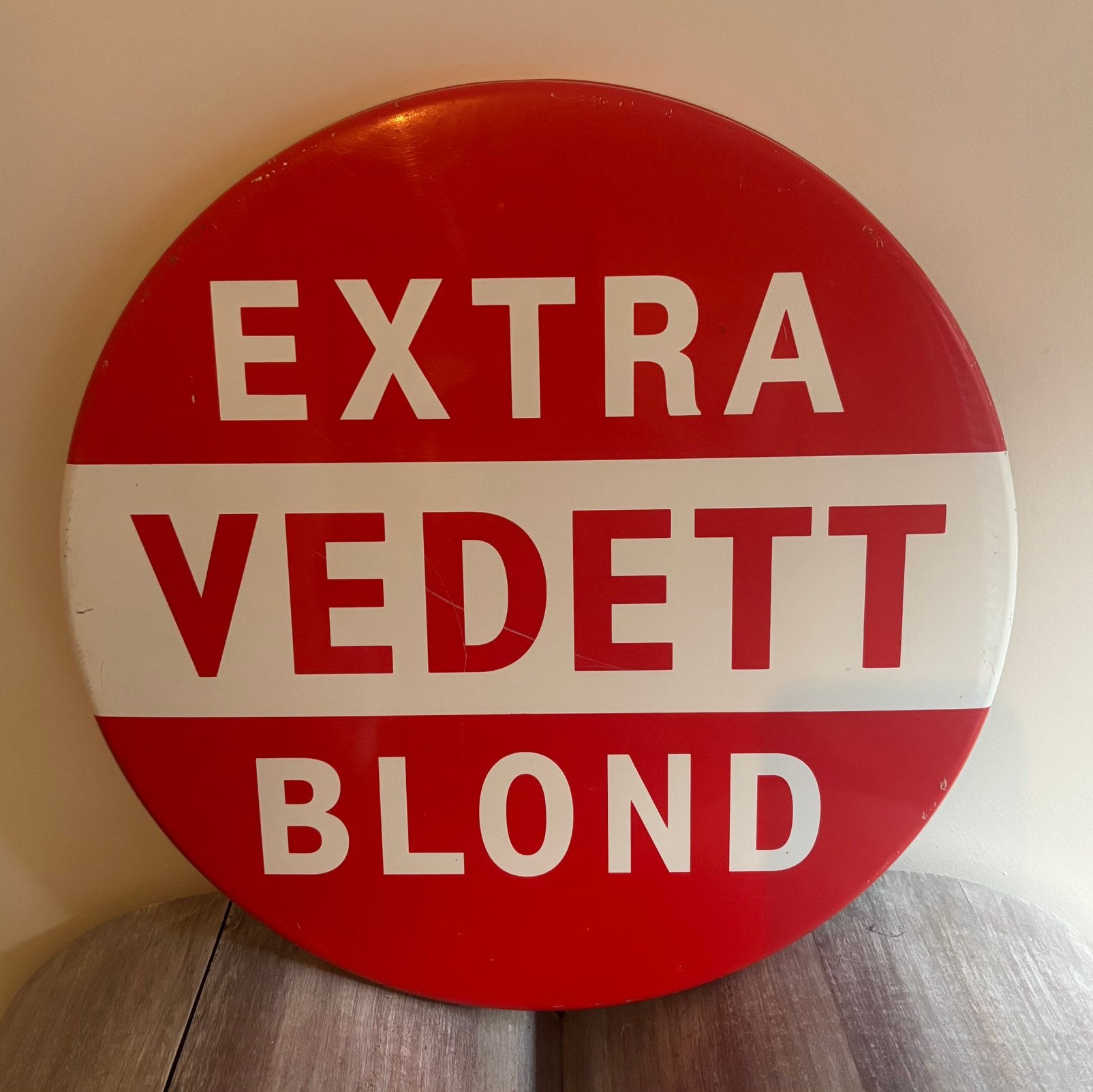Mooi bord Vedett blond, Ophalen of Verzenden, Zo goed als nieuw, Reclamebord, Plaat of Schild, Overige merken