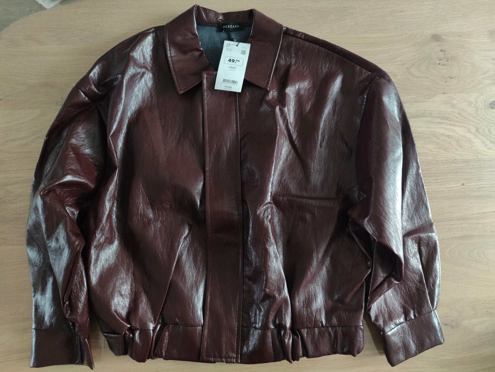 Pescara bordeauxrode leren jas - Nieuw met kaartje, Pescara, Ophalen of Verzenden, Nieuw, Rood