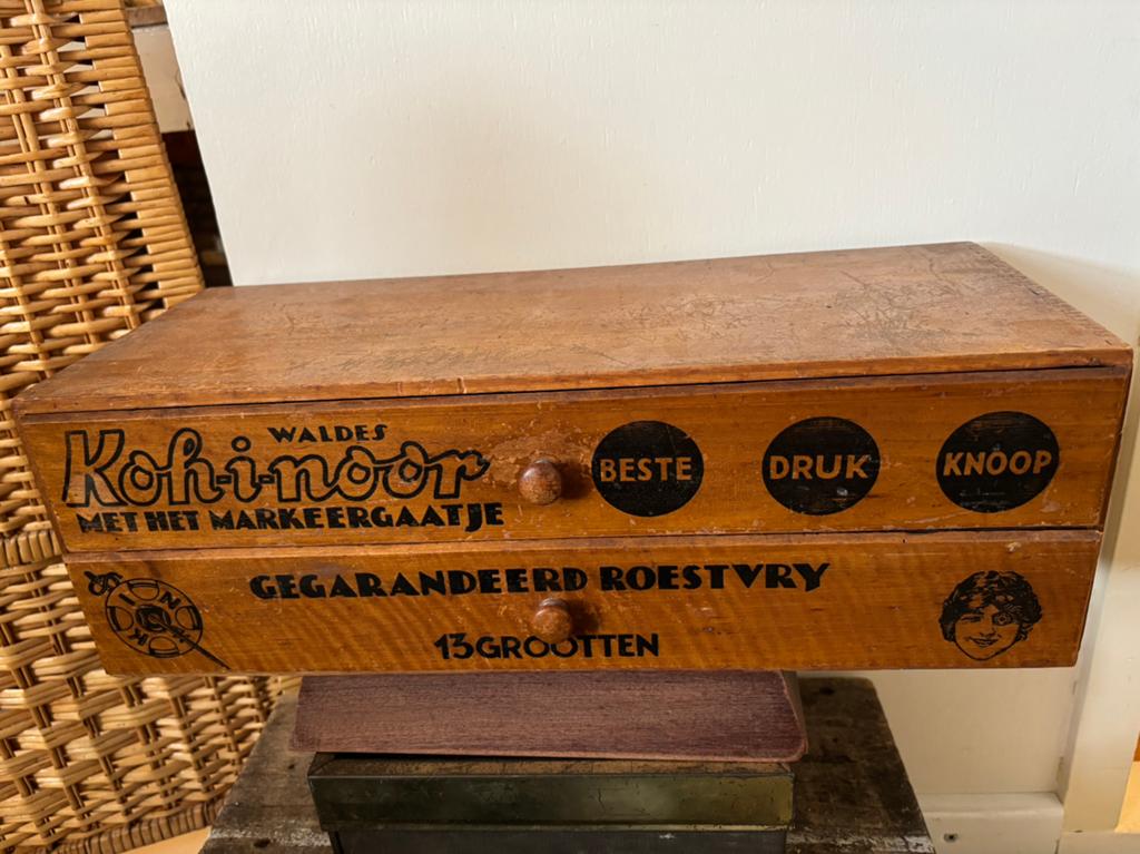 Oud knopenkastje fourniturenkastje ladenkastje, Antiek en Kunst, Curiosa en Brocante, Ophalen of Verzenden