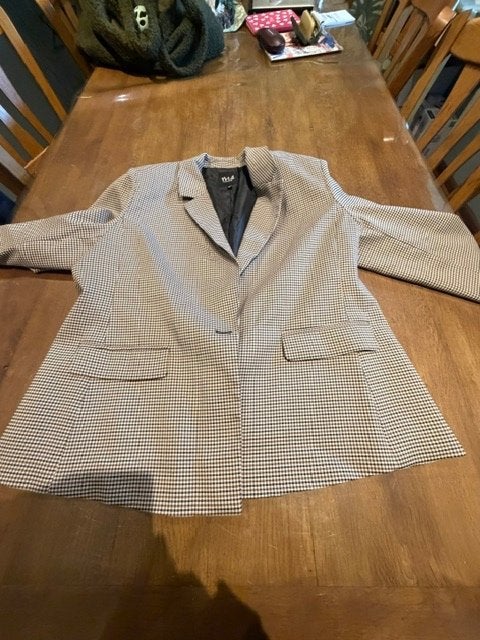 MS Mode Geruite Blazer Maat 46, Ophalen, Bruin, Maat 46/48 (XL) of groter, Zo goed als nieuw
