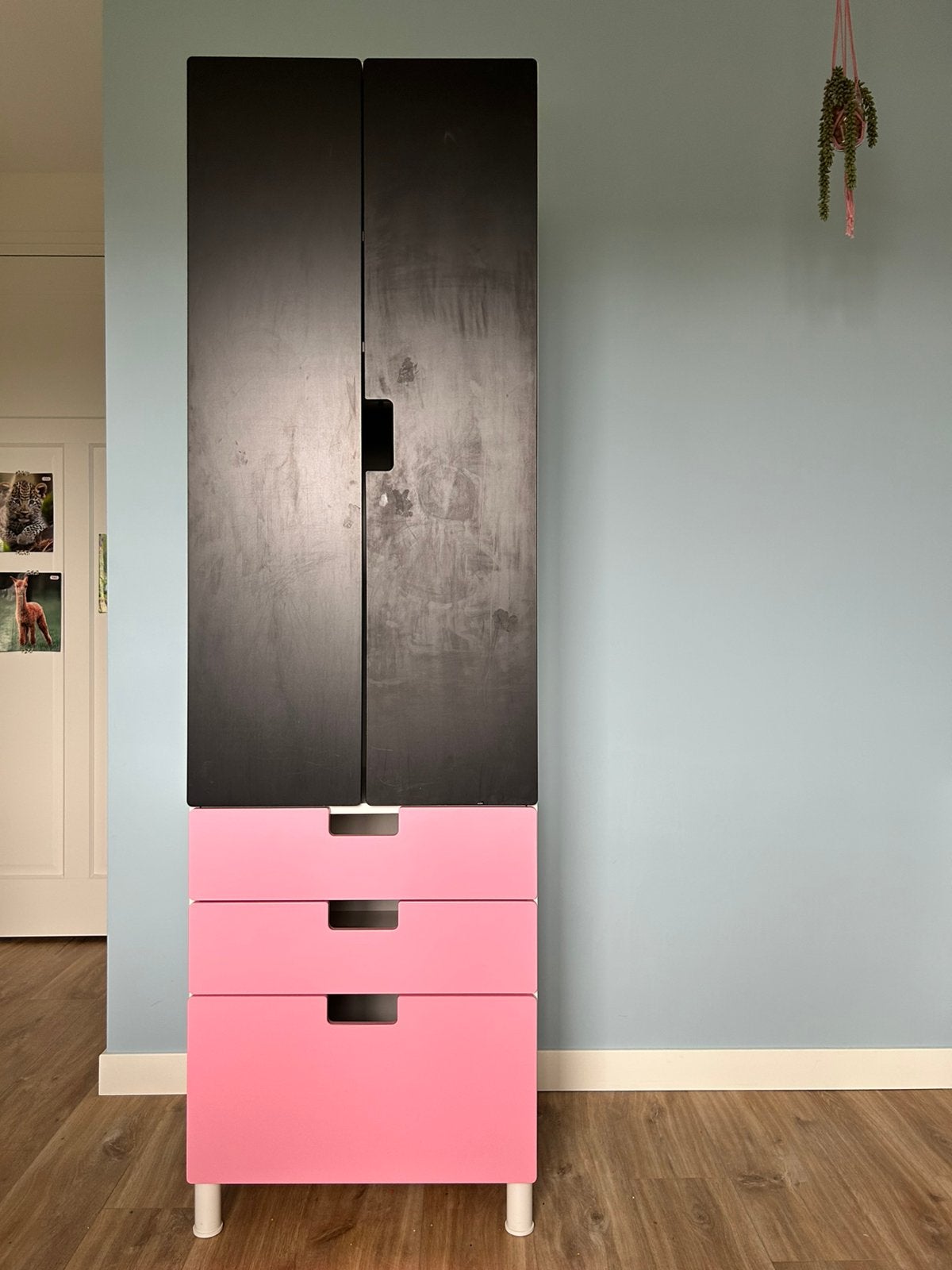 IKEA Stuva Kledingkast met lades - Zwart/Roze (Gebruikt), Ophalen, Gebruikt, 105 cm of meer, Minder dan 50 cm