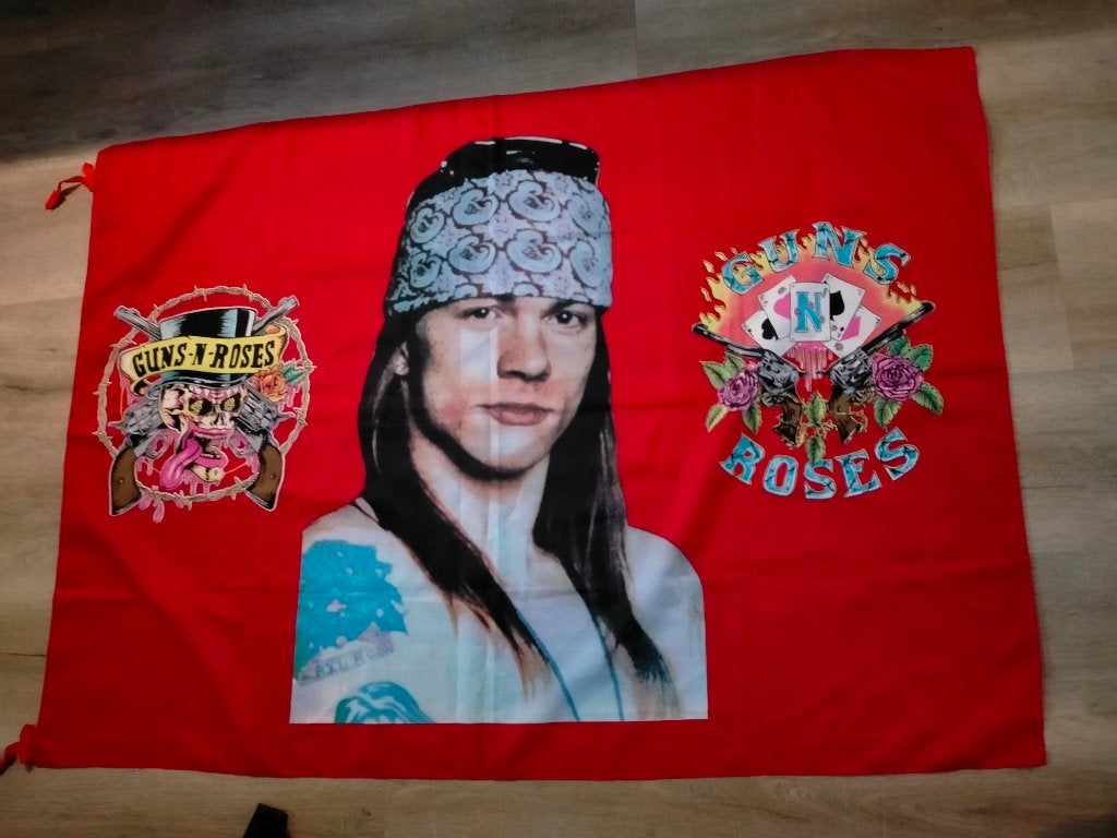 Guns N Roses Axl Rose vintage muziek rock hardrock vlag, Verzenden, Zo goed als nieuw