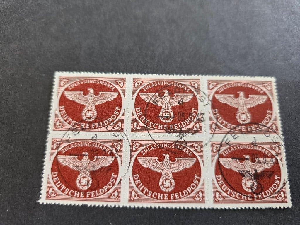 Reick Rijk Feldpost 1942 Durchstochen gebruikt hoge CW, Ophalen of Verzenden, Duitse Keizerrijk, Gestempeld