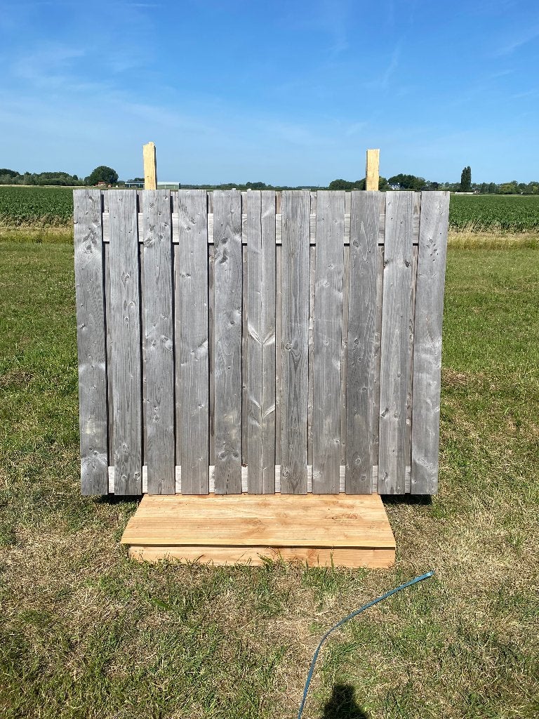 23-planks schuttingdeel nu voor slechts € 25,-! 150x180 cm, Ophalen, 1 tot 2 meter, Minder dan 3 meter, Zo goed als nieuw