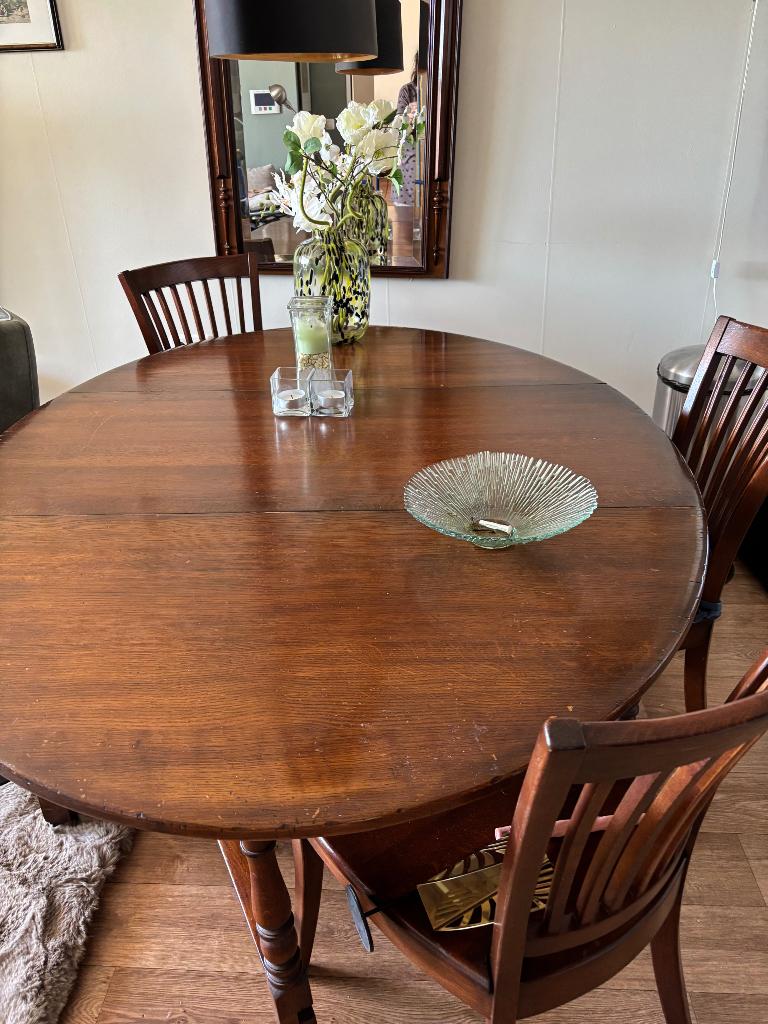 Eetkamertafel + 4 stoelen, Diversen, Ophalen, Gebruikt