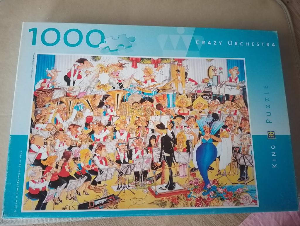King Puzzle 1000 stukjes - Crazy Orchestra, Ophalen of Verzenden, 500 t/m 1500 stukjes, Zo goed als nieuw, Legpuzzel