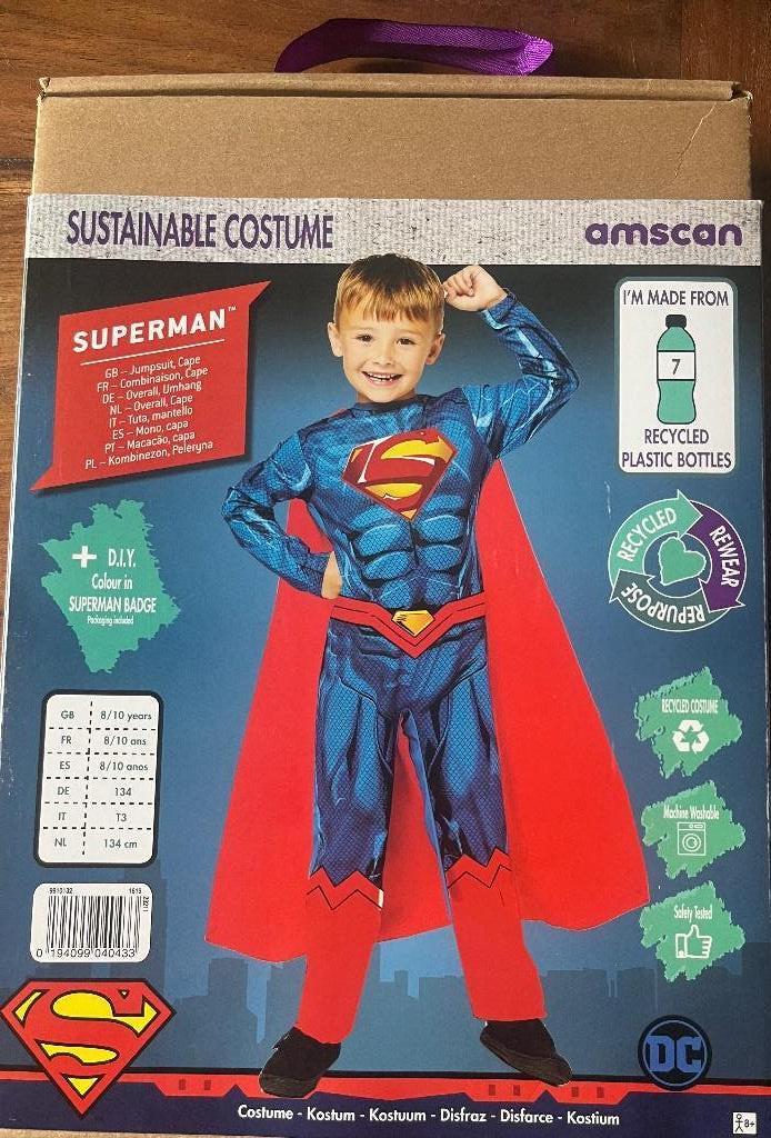 Verkleedkleren: Superman pak mt 8/10 jaar Nieuw, Kinderen en Baby's, Carnavalskleding en Verkleedspullen, Ophalen of Verzenden