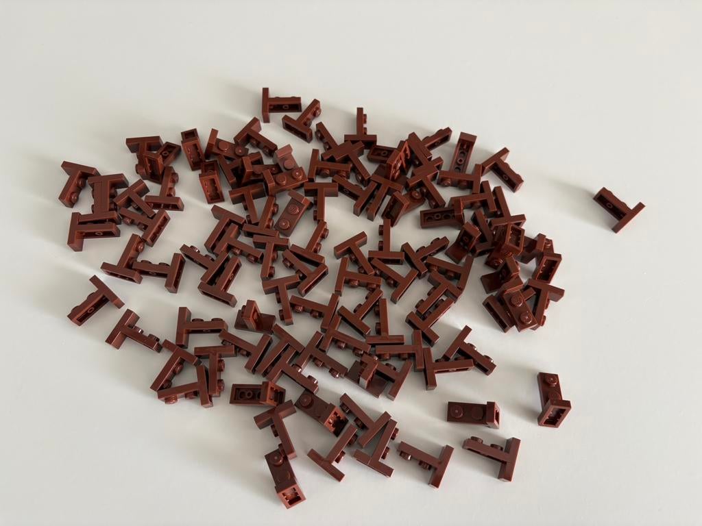 Lego plaat 1x2 Bruin - 100 stuks - Nieuw, Ophalen of Verzenden, Nieuw, Losse stenen, Lego
