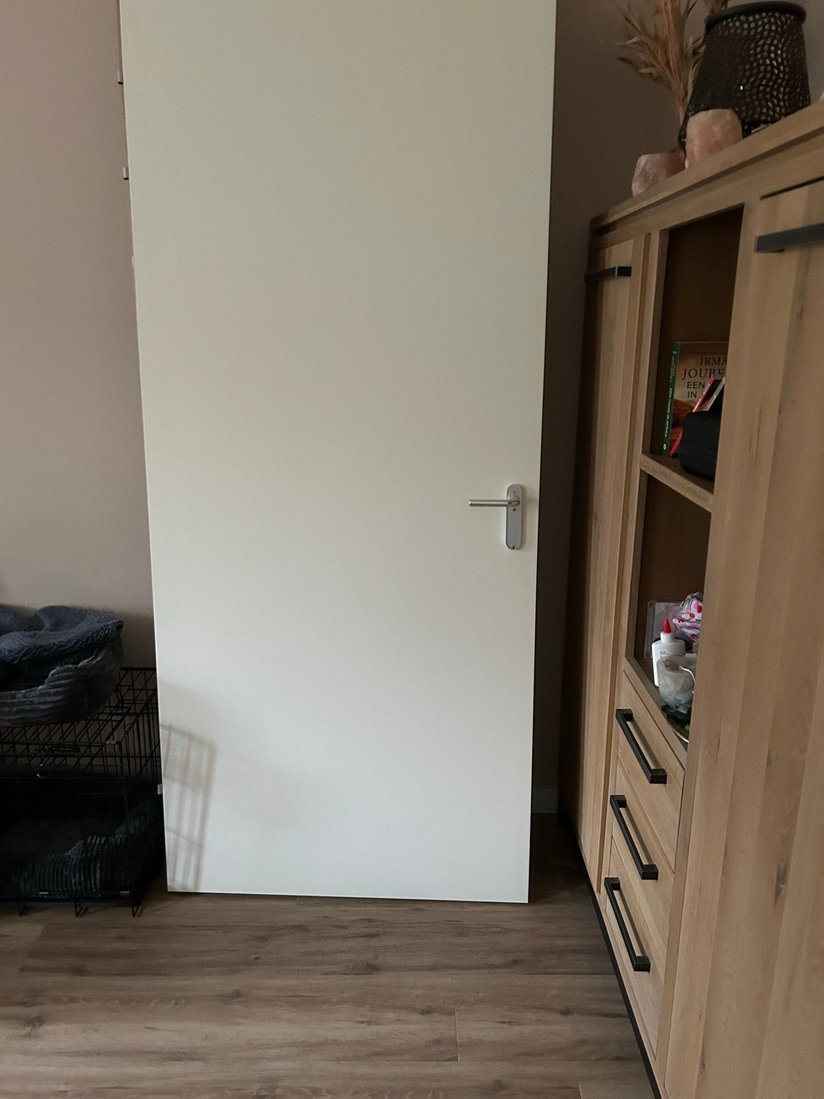 Witte binnendeur met klink, Doe-het-zelf en Verbouw, Ophalen, Gebruikt, 80 tot 100 cm, Binnendeur