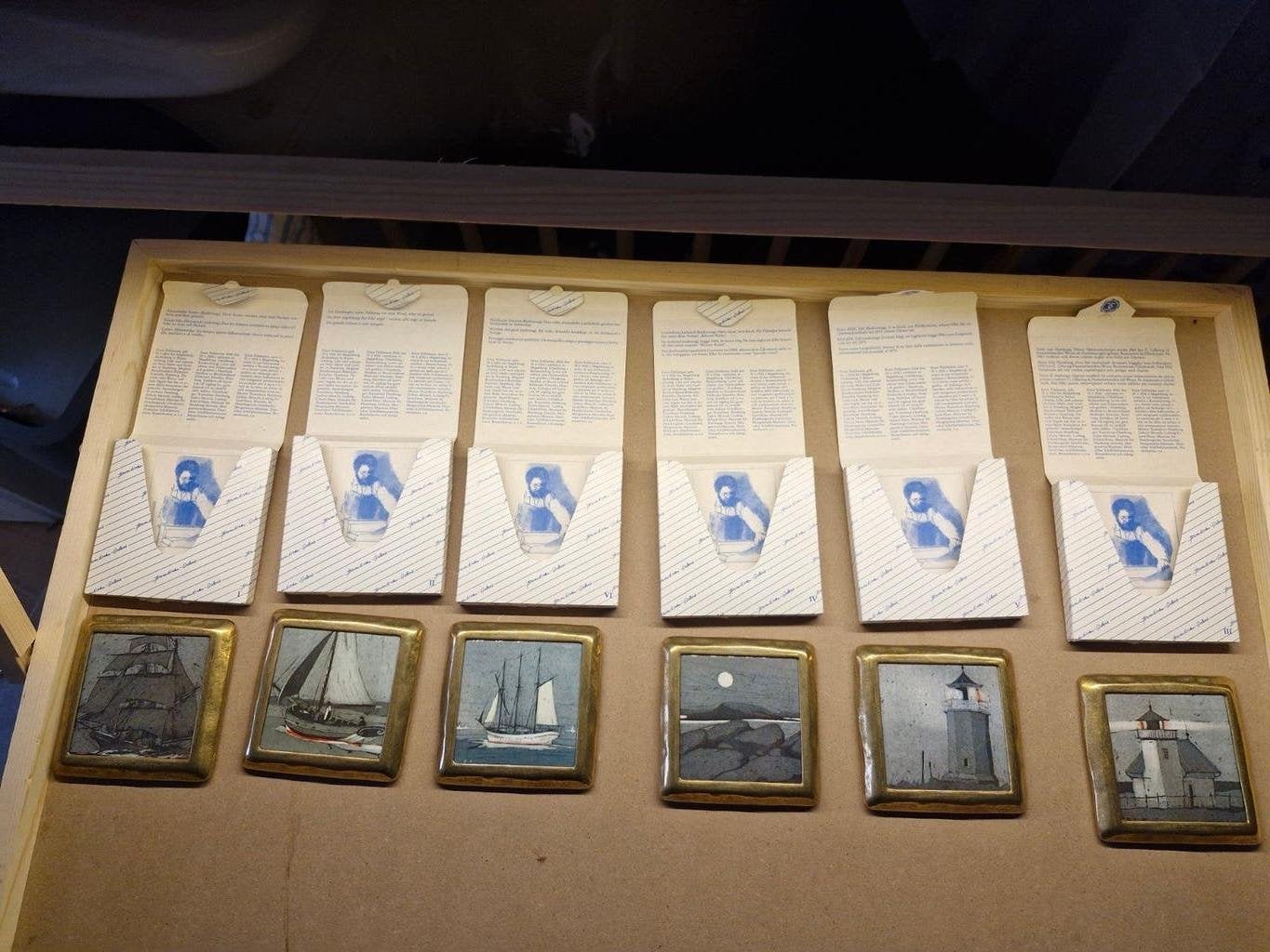 Set van 6 maritieme schilderijtjes, Ophalen of Verzenden, Zo goed als nieuw