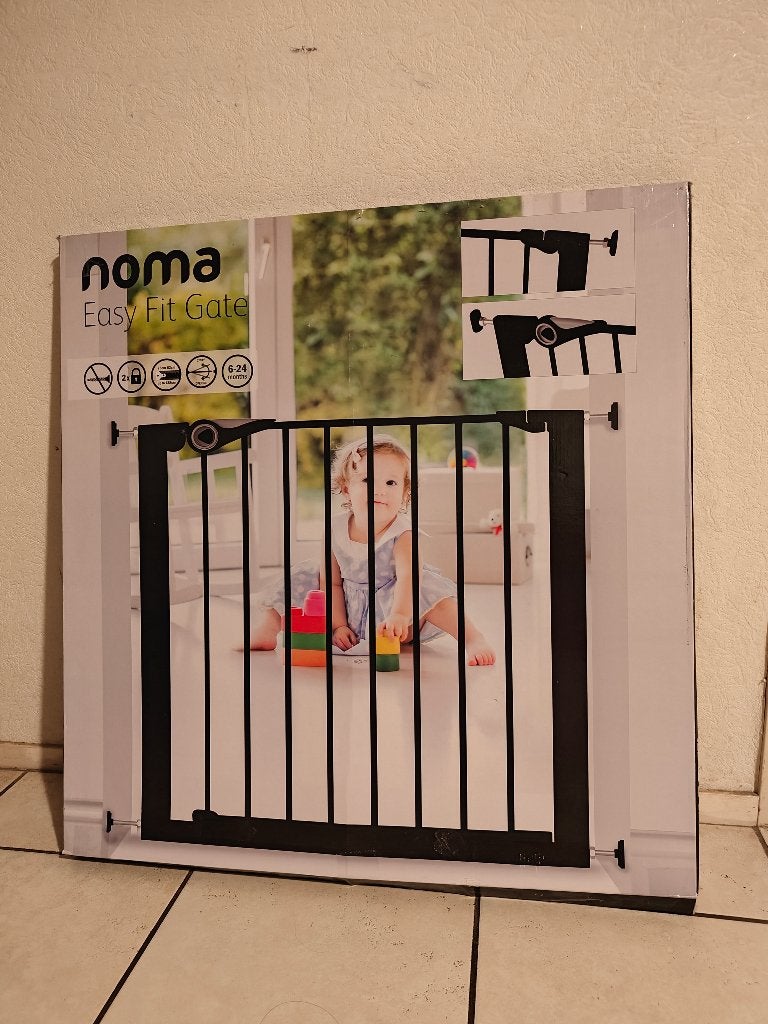 Noma Easy Fit traphekje zwart + 28 cm verlengstuk, Ophalen, 100 tot 115 cm, Zo goed als nieuw, Klemhekje