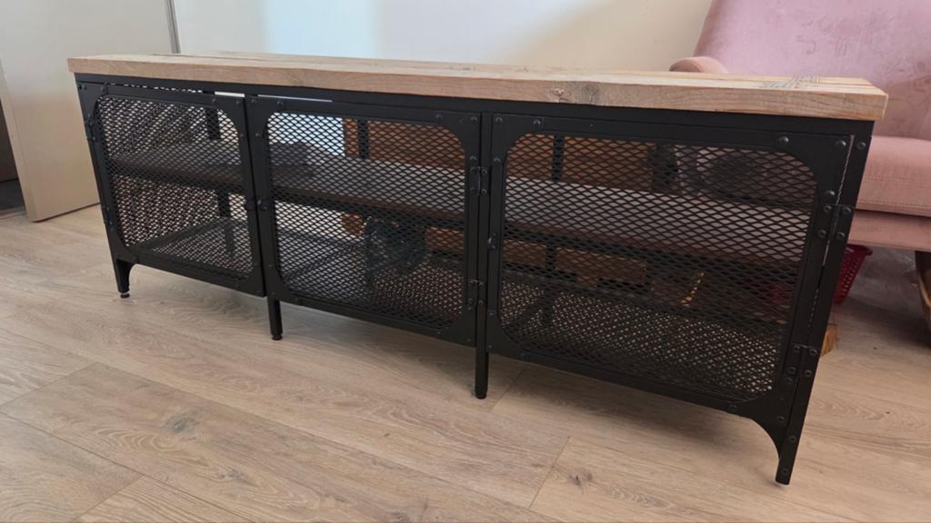 Ikea tvmeubel Fjallbo met steigerhout, Huis en Inrichting, Ophalen, Zo goed als nieuw, 25 tot 50 cm, Minder dan 100 cm