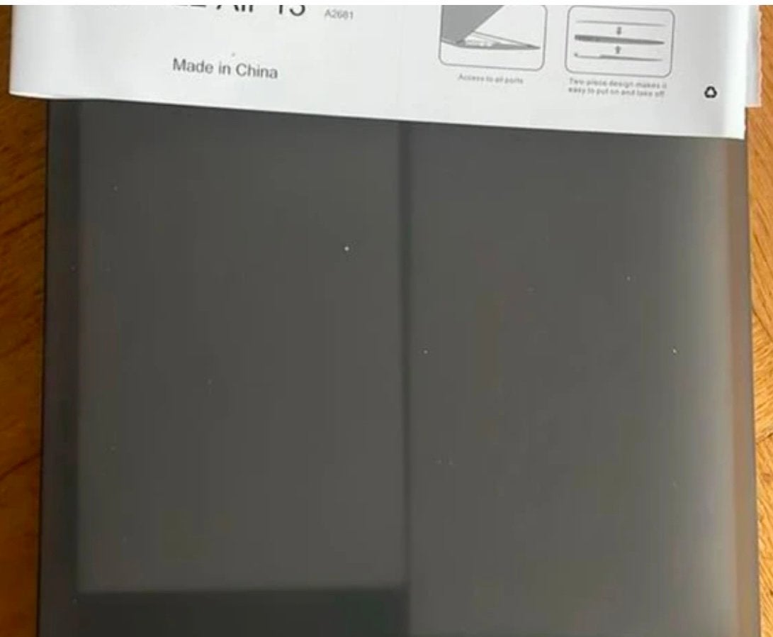 Hardcover Beschermhoes MacBook Air 2022 13" Zwart/Grijs, Computers en Software, Ophalen of Verzenden, 13 inch, Nieuw