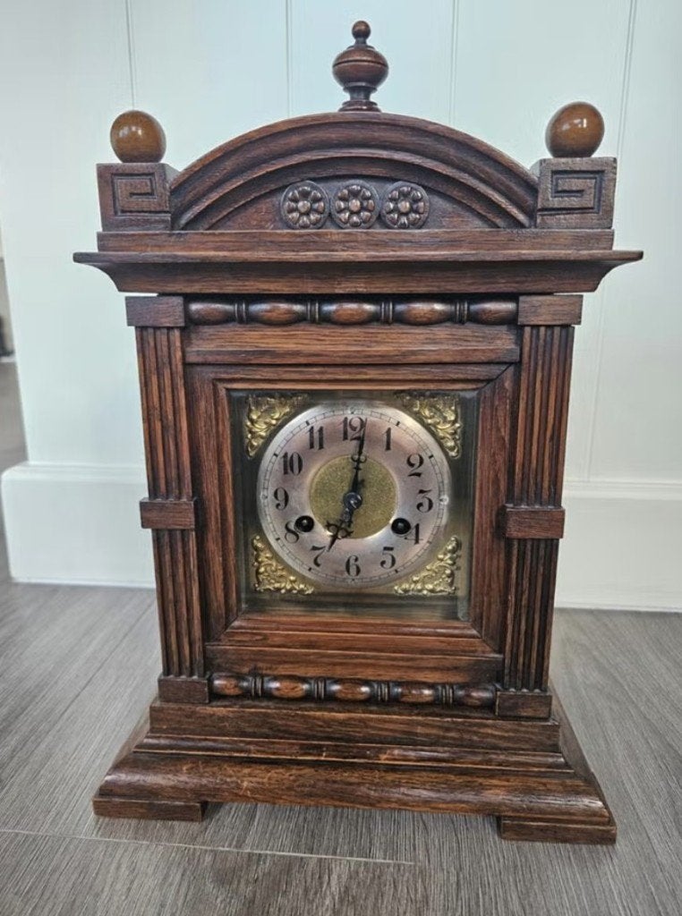 Antieke houten tafelklok pendule - Werkend, Ophalen of Verzenden