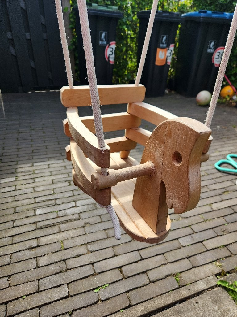Houten dreumes / peuter (paarden)schommel, Ophalen, Gebruikt, Schommel