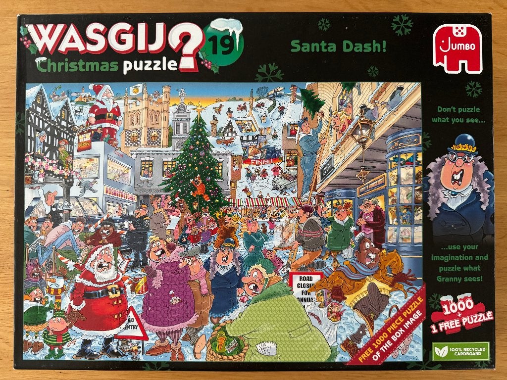Wasgij puzzel Christmas nr.19, 2x1000 stukjes, Ophalen of Verzenden, 500 t/m 1500 stukjes, Zo goed als nieuw, Legpuzzel
