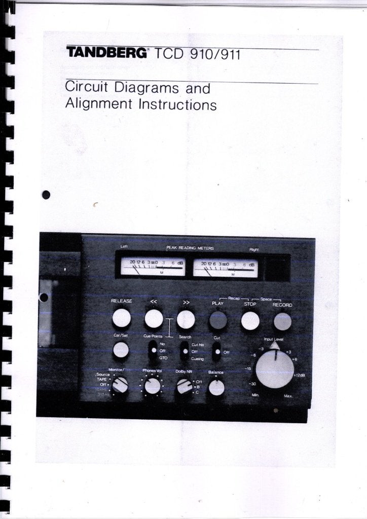 service manual TANDBERG TCD 910-911, Verzenden, Nieuw