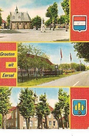 Ansichtkaart 	Eersel	Ter Spegelt Markt/Ingang/Gemeentehuis, Verzenden, 1960 tot 1980, Gelopen, Noord-Brabant