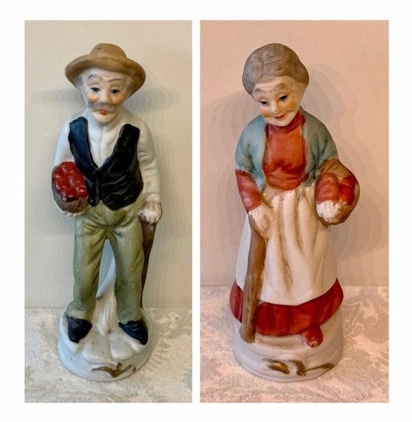 Vintage porseleinen beeldjes:, Verzamelen, Ophalen of Verzenden, Zo goed als nieuw, Mens