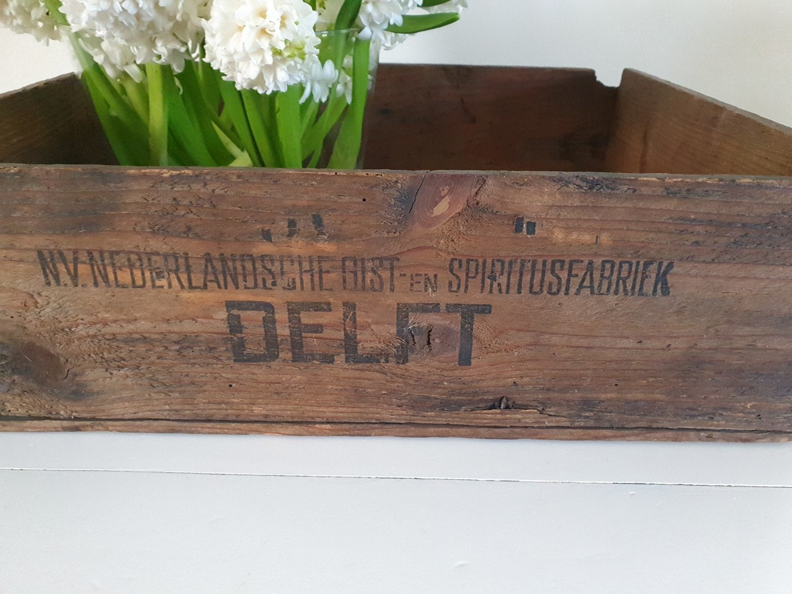 Oude kist Koningsgist Delft, Antiek en Kunst, Curiosa en Brocante, Ophalen of Verzenden