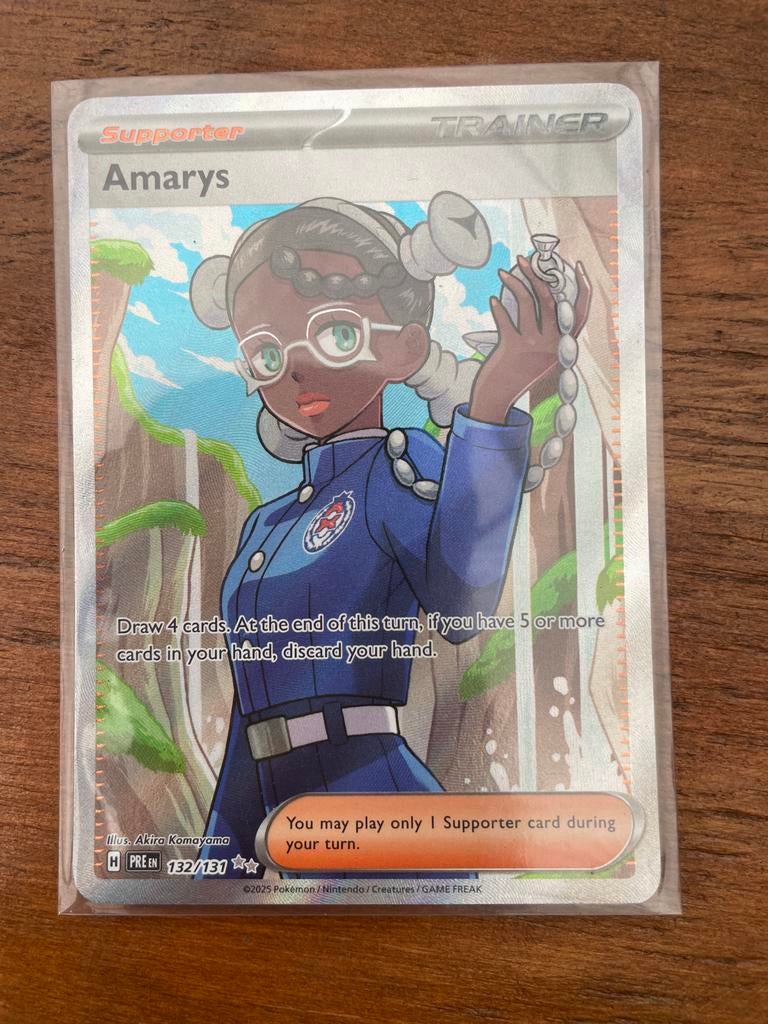 Pokémon kaart Amarys 132/131 PRE, Ophalen of Verzenden, Zo goed als nieuw, Losse kaart, Foil