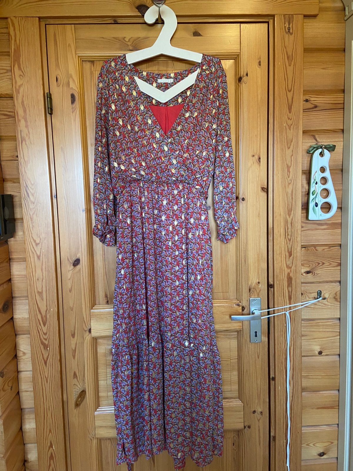 Jurk rood goudkleurig Lila &Lala L, Maat 42/44 (L), Ophalen of Verzenden, Zo goed als nieuw, Rood