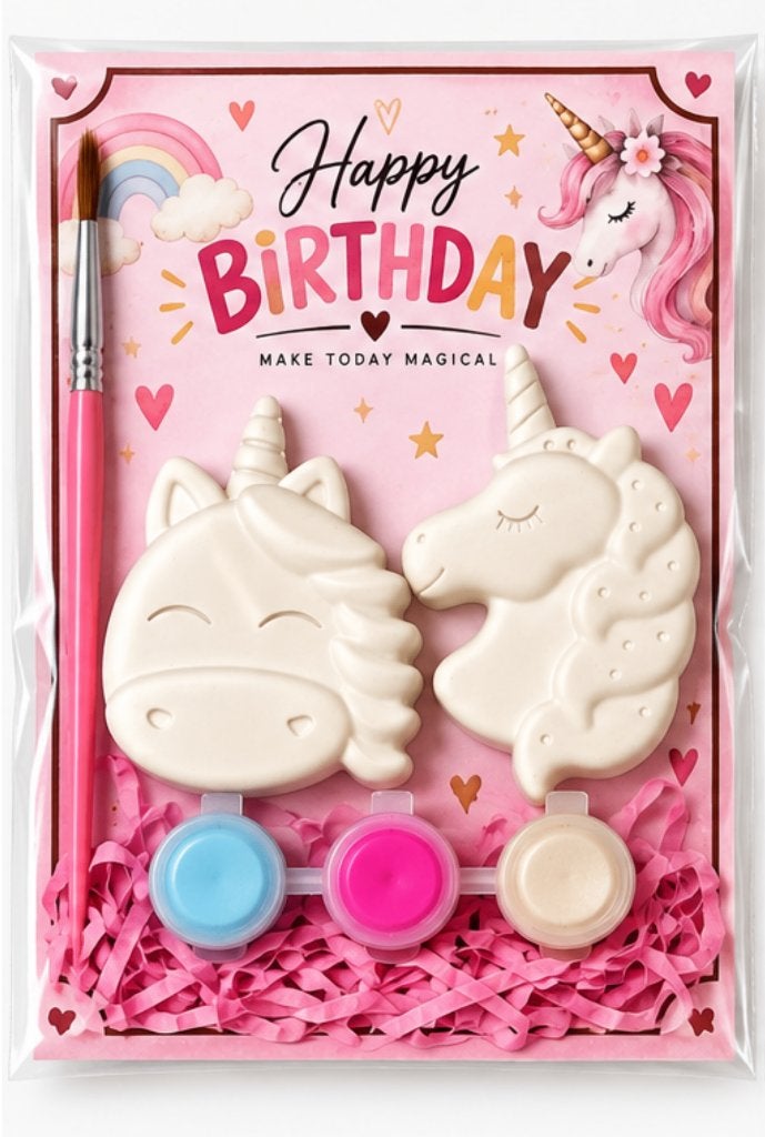 Originele traktatie school | Gips verven | Unicorns, Ophalen of Verzenden, Nieuw, Feestartikel, Verjaardag